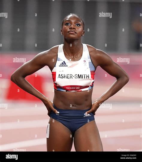 Great Britains Dina Asher Smith Reacts After The Womens 100m First Semi Final At Olympic