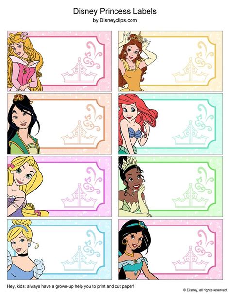 Disney Princess Labels Clipart Pack 090