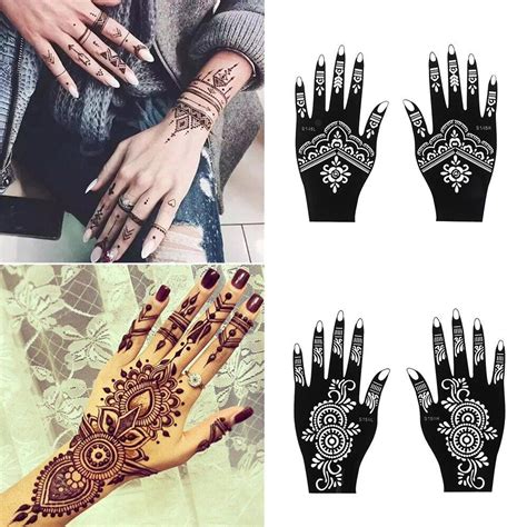 Fashion Henna Tattoo Stencil Temporary Hand Tattoos Diy Body Art Paint