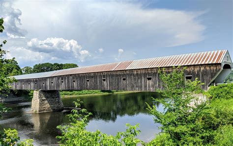 Windsor Cornish Covered Bridge In Southern Vermont Usa