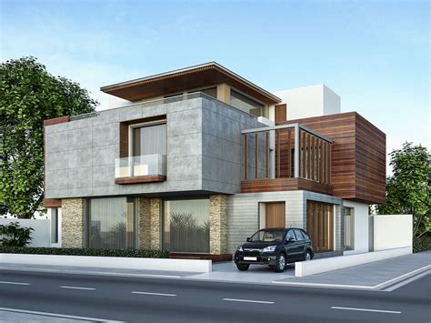 Architectural Previsualization Renders Facade House Modern Exterior