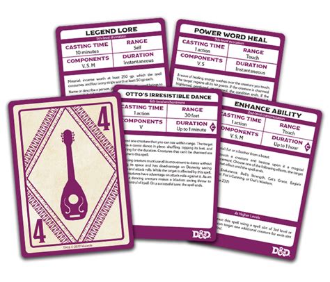 Dnd 5e Spellbook Cards Bard Halcyon Games