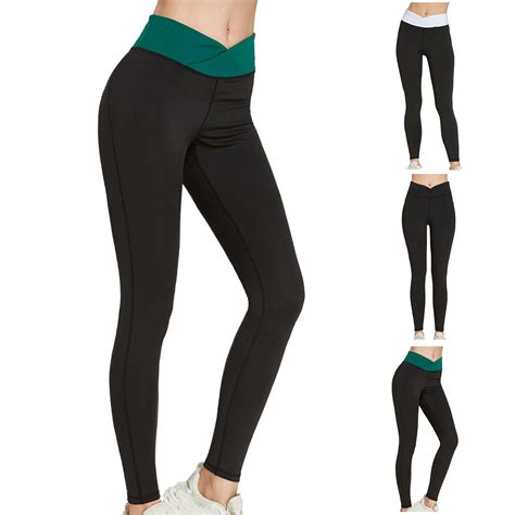 women stretch leggings high waist long pants jogger fitness running gym breathable slim long