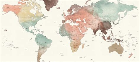 All Colors World Map Map Of The World Canvas Map World Map Print Wall