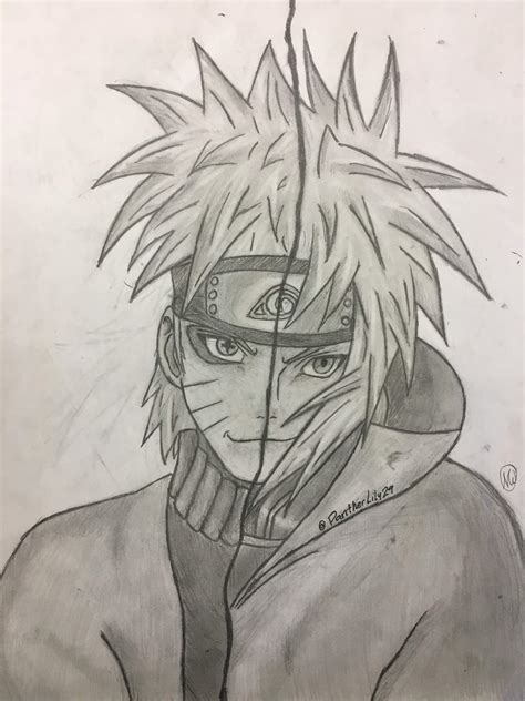 Minato Naruto Split Drawing ♧anime♧ Amino