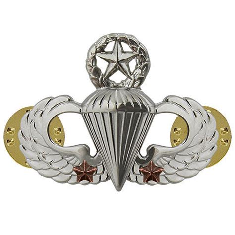 Army Mirror Finish Master Combat Parachute Second Award Badge Vanguard