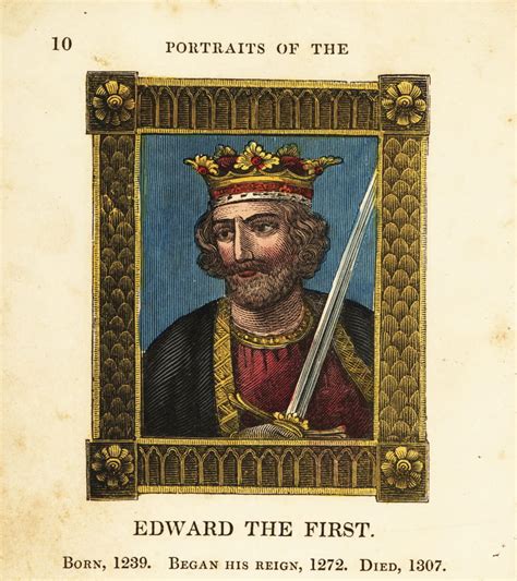 Portrait Of King Edward The First King Edward I Of England Born 1239