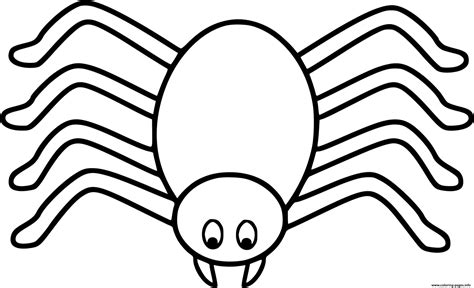Easy Spider Simple Coloring Page Printable