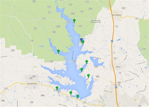 Public Boat Ramps On Lake Conroe San Jacinto River Authority Map Of