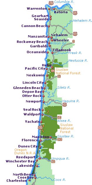 Southern Oregon Coast Map