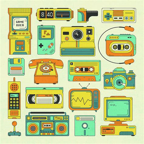 Technology Color By Retro Tech Printables In 2021 Ele