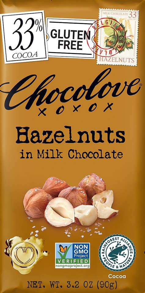 Hazelnuts In Milk Chocolate Chocolove Premium Chocolate