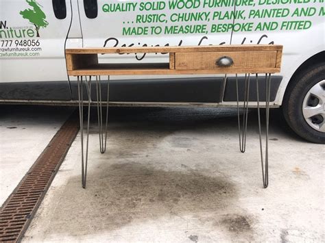 Rustic Industrial Plank Desk With Metal Hairpin Legs Chunky Etsy