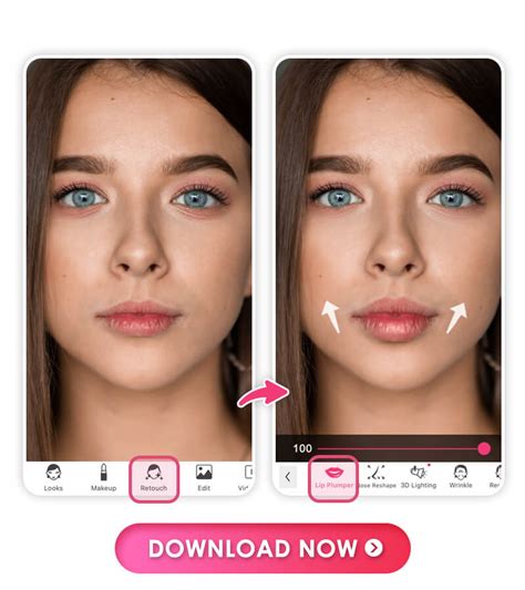 how to plump lips in photos with the best lip filler app perfect