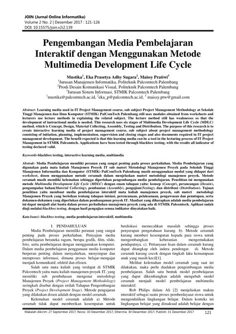 Pdf Pengembangan Media Pembelajaran Interaktif Dengan Menggunakan Metode Multimedia