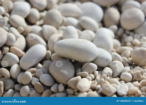 Close Up Shot Of Large Pebbles On The Beach Stock Image Image Of