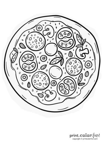 Our printable coloring pages are. Whole pizza pie coloring page - Print. Color. Fun!