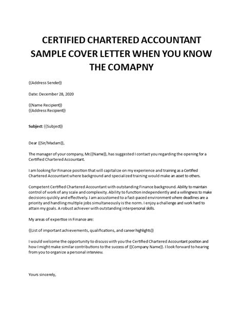 Accountant Cover Letter Sample