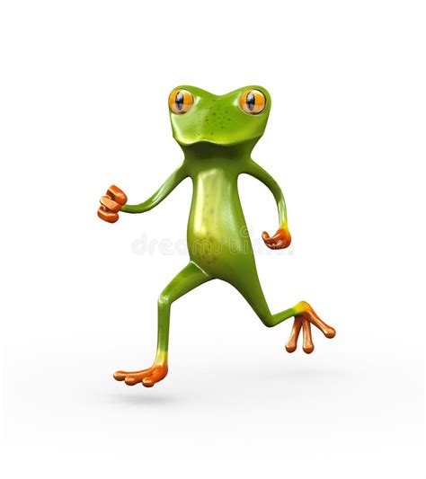 3d Running Frog Stock Illustration Illustration Of Active 54635244