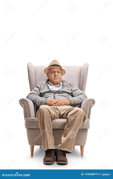 Mature Man Seated In An Armchair Stock Image Image Of Casual Senior