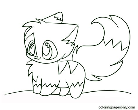Cute Anime Kitten Coloring Pages