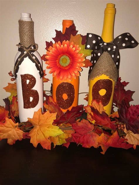 Fall Inspired Wine Bottles Fall Projects Holiday Projects Halloween