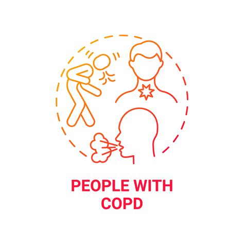 människor med COP röd gradient koncept ikon respiratorisk