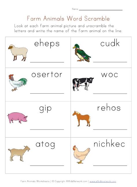 Farm Animal Worksheetsprintable Animal Worksheets Worksheets For