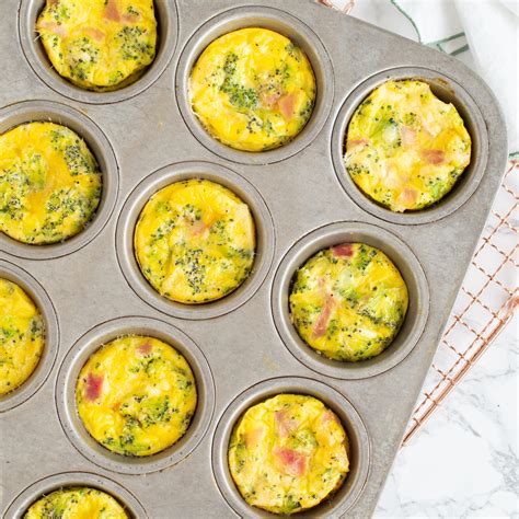 Muffin Tin Omelets With Broccoli Ham And Cheddar Recipe Eatingwell