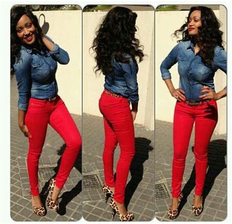 Pin By N F On Fashion Gallery Red Jeans Outfit Fashion Red Jeans