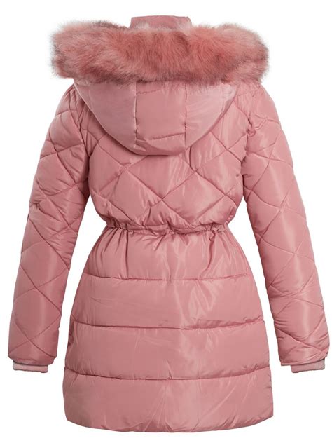 Girls Padded Parka Coat Ages 4 7 8 10 12 13 14 Years Jacket Faux Fur