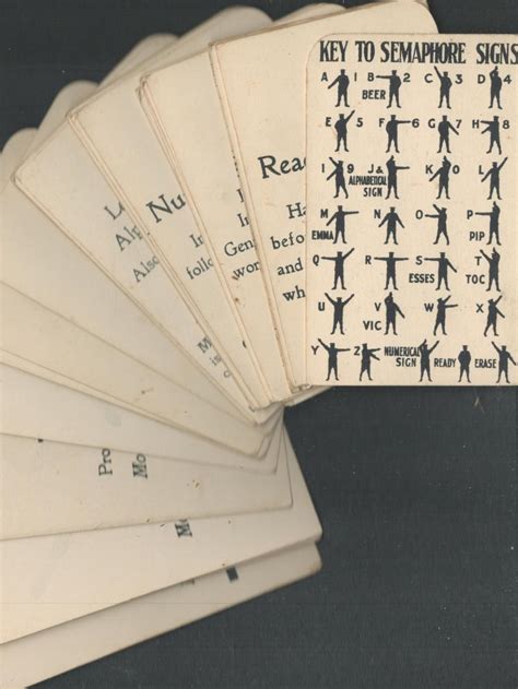 At Auction A Set Of 30 Semaphore Cards Including A Key To Semaphore