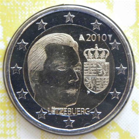 Luxembourg 2 Euro Coin Coat Of Arms Of The Grand Duke Henri 2010