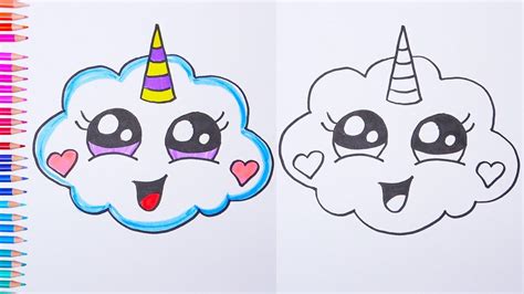 How To Draw Unicorn Cloud Easy Drawings Artofit