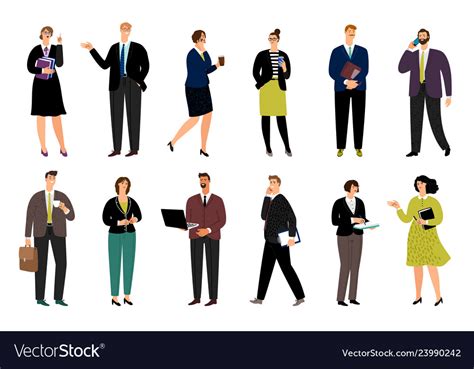 Cartoon Business Characters Royalty Free Vector Image