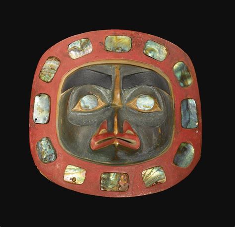 Tlingit Polychrome Wood Headdress Frontlet Finely Carved With A Bird