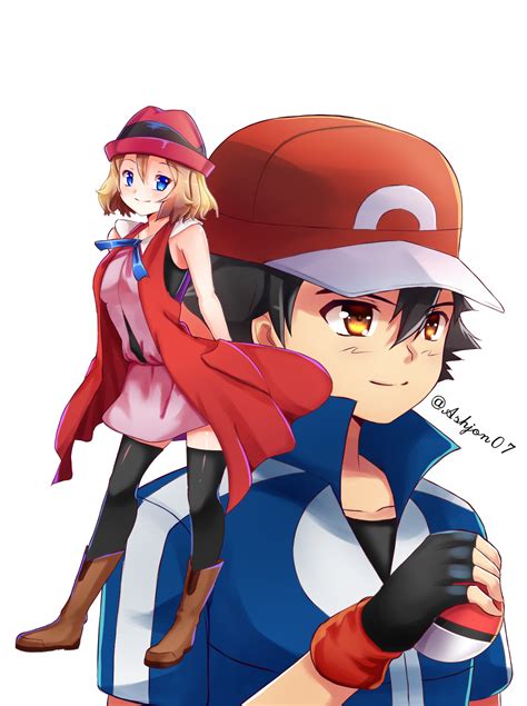 Ash Ketchum And Serena Pokemon And More Drawn By Ashujou Danbooru