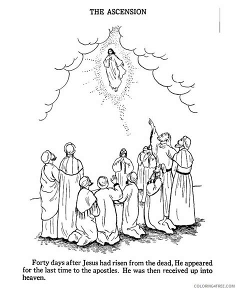 Ascension Of Jesus Coloring Page Printable Sheets Bible Easter