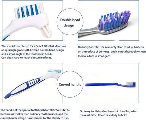 Youya Dental Pcs Denture Brush For Denture Care Denture Brush Dual Head Hygiene Denture