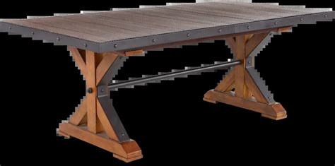 Tana Rustic Brown Trestle Dining Room Table Rc Willey
