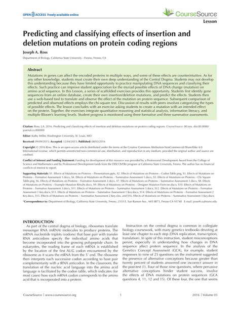 These changes, called mutations, can lead to alterations in the structure and activity of the proteins your cells use in their daily activities. Bestseller: Pogil Activities For Ap Biology Genetic Mutations Answers