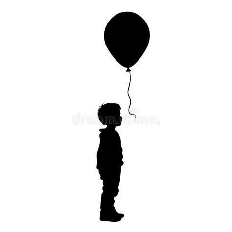 Boy Holding Balloon Silhouette Stock Illustrations 289 Boy Holding