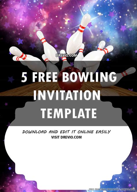 Bowling Birthday Party Invitations Free Templates Free Printable