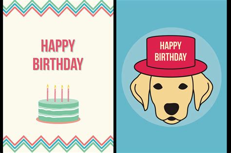 Birthday Card Templates Vector By Aivos