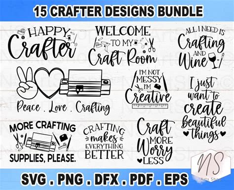 The Crafter Designs Bundle Includes 15 Different Svg Files