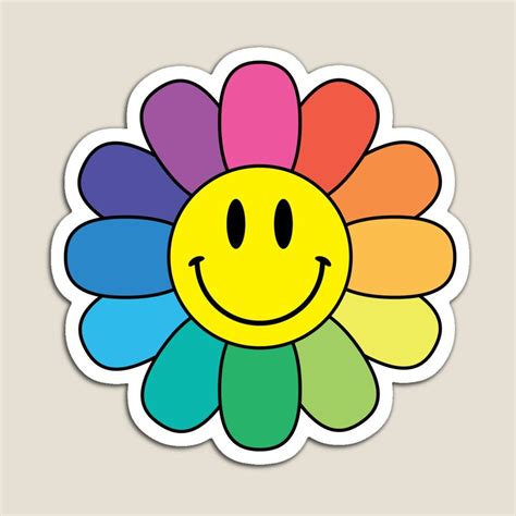 Smiley Flower Magnet By Vonkhalifa15 Preppy Stickers Cool Stickers
