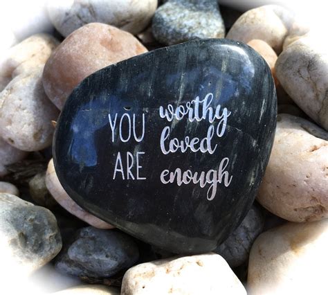 Inspirational Rock Engraved Word Rocks You Are Worthy You Etsy