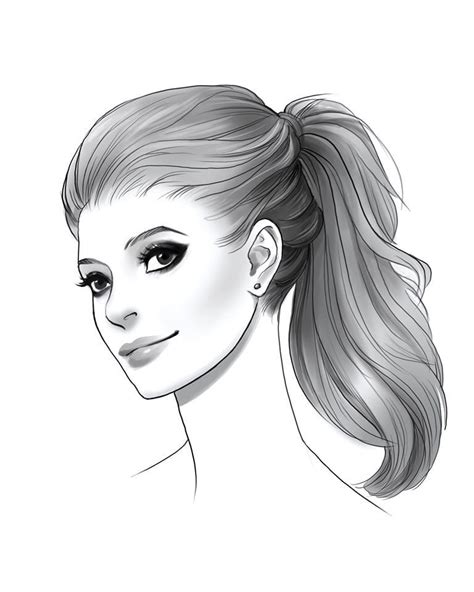 Ponytail Drawing At Explore Collection Of Ponytail