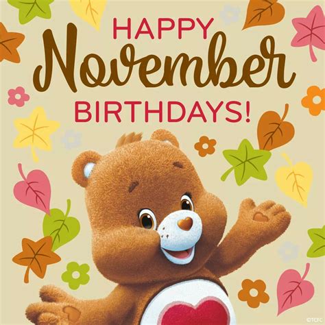 Care Bears Happy November Birthdays 🍃🍁🍂 Care Bears Cousins Teddy