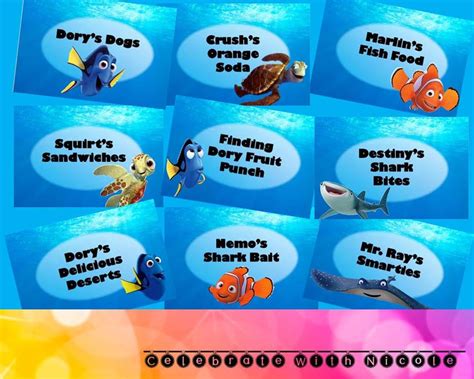 Finding Dory Food Labels Etsy